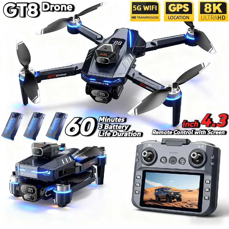 HOT For LSRC GT8 Drone 4K Prof - Drone Kit Professional recension och pris