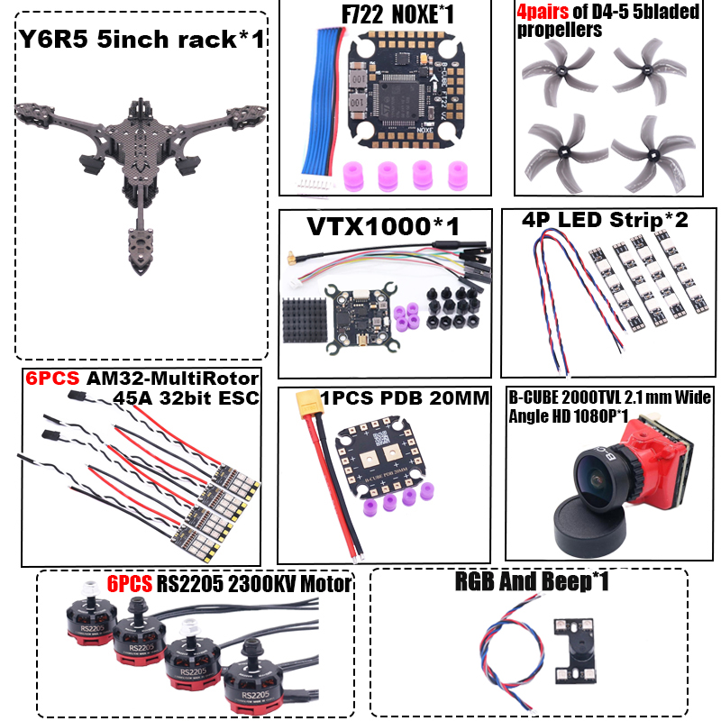 B-CUBE Y6R5 5inch FPV Drone Fr - Drone Kit Racing recension och pris